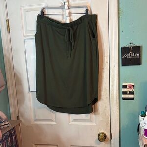 Zenana Olive Midi Skirt Size 3X